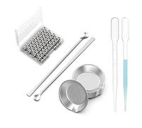 DIYESMART 120 bolas de mezcla de pintura, 20 bandejas de pintura, 2 agitadores de pintura y 2 cuentagotas de pipeta de 3 ml para pintura con aerógrafo, pintura de manualidades, pintura de modelos..