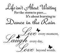 diyfixlcd 2 hojas Live Every Moment Laugh Every Day Love Beyond Words pegatinas de vinilo para pared motivacionales citas de pared pegatinas inspiradoras de mariposa decoración del hogar