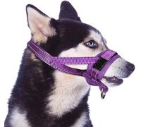 diyfixlcd Bozal suave para perro, bozal de nailon acolchado ajustable para perros grandes y medianos, antimasticar, permite pantalones y bebidas para perros (mediano (paquete de 1), morado)