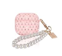 DiyGody Brillante Funda Compatibile con Airpods 4 Generación con Llavero, Cover Protectora con Diamante Sparkling para Mujeres, Case Protección de TPU Antigolpes Anti-Arañazos Antideslizante - Rosa