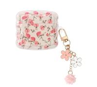 DiyGody - Funda compatible con AirPods 4 con colgante | Coque avec Joli Motif de Fleur Lys Rose pour femmes Étui Protection de TPU transparente Anti-polvo antigolpes