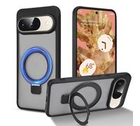 DiyGody Funda Magnética Compatible con Google Pixel 9/9 Pro 6,3 Pulgada, Cover con Anillo Soporte Magnético Compatible con Magsafe, Carcasa Protectora de TPU PC Transparente Antigolpes Anti-Arañazos