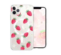 DiyGody Funda Magnética Compatible con iPhone 11 Pro MAX, Carcasa con Imanes Incorporados Compatible con MagSafe, Cover Protectora con Motivo de Fresas Flores, Antigolpes Anti-Arañazos Antideslizante
