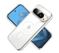DiyGody Funda Magnética para Google Pixel 9 Pro XL 6.7 Pulgada con HaloLock, Imanes Incorporados Compatible con MagSafe,Carcasa Protectora Transparente TPU Acrílico Resistente Antigolpes Anti-Arañazos