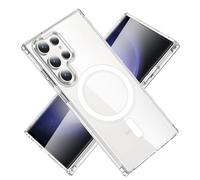 DiyGody Funda Magnética para Samsung Galaxy S23 Ultra 6,8 Pulgada con HaloLock, Imanes Incorporados Compatible con MagSafe, Case Protectora de Acrílico Transparente Resistente Antigolpes Anti-Arañazos