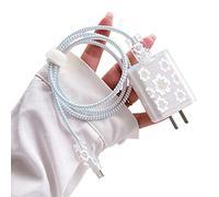DiyGody Protector de Cable de la Flor Linda para el Cargador del iPhone, Línea de Datos del Cargador de los Auriculares del Alambre de la Mordedura para el iPhone - Camelia Blanca