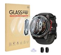 DiyGody Protector de pantalla compatible con Garmin Fenix 8 Pro Micro LED/Amoled 51 mm, 4 protectores de cristal templado + 2 tapones antipolvo, 9H HD transparente antiarañazos, sin burbujas Sensitive
