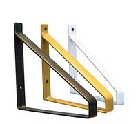 DIYH Escuadras para Estanterias Metalicas Negro, Estante De Carga Pared, Soportes para Baldas Flotantes, 1 Par 30cm De Soportes De Estante De Hierro, Blanco, Estantes Industriales Flotantes