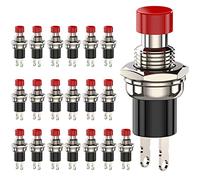 DIYhz Interruptor de botón momentáneo, 1A 250VAC SPST 2 pines Mini pulsador, 20 piezas