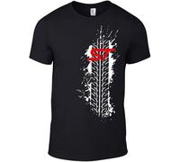 diyi Car St Skid Mark Xmas Focus Men Print Summer Awesome Shirts Black(Medium)