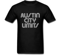 diyi Men's Austin City Limits Round Neck T Shirt Short Sleeve Black(Medium)