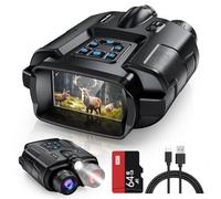Diyimin Gafas de visión nocturna 4K para adultos, prismáticos de visión nocturna infrarroja de 2000 pies con tarjeta de 64 GB, luz táctica, zoom digital 8X para exteriores, camping y viajes