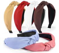 DiyJibb Diademas para mujeres y niñas, 6 diademas elegantes anudadas en la parte superior, diadema anudada para mujeres, diademas anchas, accesorios para el cabello