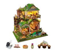 Diymnhaus - Kit de casa de muñecas en miniatura, kit de montaje para adultos, modelo de cabaña de bosque 3D, artesanía para adultos, decoración del hogar con mecanismo musical creativo (más allá del