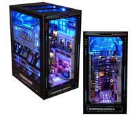 Diymnhaus - Kit de rincón de libros de bricolaje de madera en miniatura para construcción de casa, kit de montaje para adultos, rompecabezas 3D, sujetalibros, decoración de escritorio de esquina