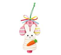 Diys - Adorno colgante de botón de Pascua, juego de manualidades para hacer tus propios botones, conejos, huevos, zanahorias, colgantes, botones de Pascua