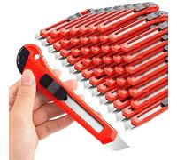 DIYSELF 30 Pack Box Cutter Retractable, 18mm Box Knife, Utility Knife Retractable with Snap Off Blade, Boxes Cutter Knives for Cardboard, Art, Craft