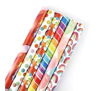 Diysupmkt Paquete de 6 rollos de papel de regalo para cumpleaños, bodas, baby shower, Navidad, decoraciones festivas (50 x 70 cm)