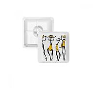 DIYthinker África Primitivos Aborígenes Tótems Negros Dibujo Teclas De Teclado Mecánico Pbt Blanco OEM Sin Marca De Impresión