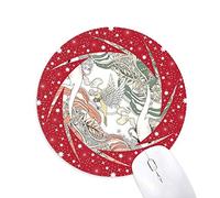 DIYthinker ala Carpa Bird Japan Ukiyo - e Wheel Mouse Pad de Goma roja Redonda