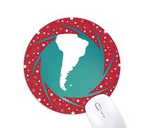 DIYthinker América del Sur Continente Silueta Mapa Wheel Mouse Pad de Goma roja Redonda