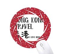 DIYthinker Amo a Hong Kong, China Wheel Mouse Pad de Goma roja Redonda