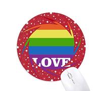 DIYthinker Amor LGBT Arcoiris Homo Wheel Mouse Pad de Goma roja Redonda
