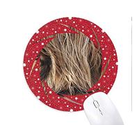 DIYthinker Animales Salvajes terrestres organismo Buffalo Wheel Mouse Pad de Goma roja Redonda