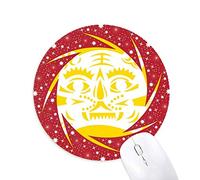 DIYthinker Año de Tiger Animal China Zodiac Wheel Mouse Pad de Goma roja Redonda
