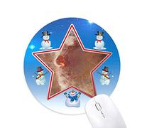DIYthinker Apres un Reve xjj Pintura al oleo Muñeco de Nieve Mouse Pad Redondo Star Mat