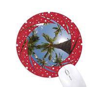 DIYthinker Arboles de Sunshine Azul Cielo Wheel Mouse Pad de Goma roja Redonda