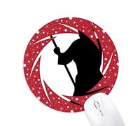 DIYthinker Arte marcial de Kung fu Shaolin de China Cultura Palo Wheel Mouse Pad de Goma roja Redonda