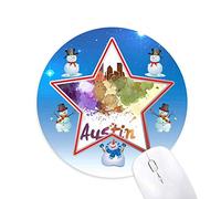 DIYthinker Austin America Ciudad Acuarela Muñeco de Nieve Mouse Pad Redondo Star Mat