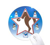 DIYthinker Australia Sabor Kangaroo Brown Silueta Muñeco de Nieve Mouse Pad Redondo Star Mat