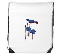DIYthinker Azul Hoja De Loto Flor De Loto Planta De Libélula Cordón De Compras Bolsas De Deporte Mochila De Regalo
