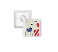 DIYthinker Azul Rojo En Forma De Corazón Estrella De Cinco Puntas América Teclas Pbt para Teclado Mecánico Blanco OEM Sin Marca De Impresión