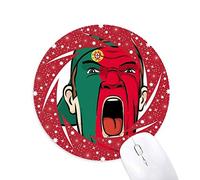 DIYthinker Bandera de Portugal Maquillaje Facial Mask Gritando Cap Wheel Mouse Pad de Goma roja Redonda