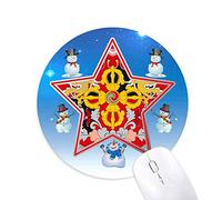 DIYthinker Bhutan National Emblem país Muñeco de Nieve Mouse Pad Redondo Star Mat