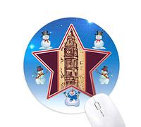 DIYthinker Big Ben Torre Landmark Bandera UK Inglaterra Mark ilustración Patron Muñeco de Nieve Mouse Pad Redondo Star Mat