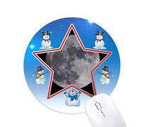 DIYthinker Big Moon Oscuro Cielo de la Noche Muñeco de Nieve Mouse Pad Redondo Star Mat