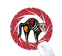 DIYthinker Black Cat Bone corazón Ambiente Halloween Terror Wheel Mouse Pad de Goma roja Redonda