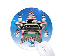 DIYthinker Black Classic Cars Repair Patron Muñeco de Nieve Mouse Pad Redondo Star Mat