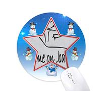DIYthinker Black seducir Gesto Personalizado Muñeco de Nieve Mouse Pad Redondo Star Mat