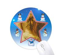 DIYthinker Blonde Back Babe Girl Pretty GAL Muñeco de Nieve Mouse Pad Redondo Star Mat