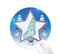 DIYthinker Blue Marine Life Caracol ilustración Muñeco de Nieve Mouse Pad Redondo Star Mat
