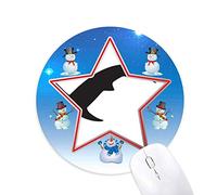 DIYthinker Blue Ocean Shark Animal Feroz Muñeco de Nieve Mouse Pad Redondo Star Mat