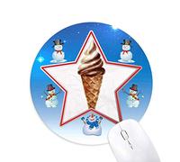 DIYthinker Brown Chocolate Dulce Helado Patron Muñeco de Nieve Mouse Pad Redondo Star Mat
