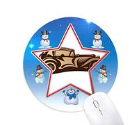 DIYthinker Brown Classic Cars Silueta Patron Muñeco de Nieve Mouse Pad Redondo Star Mat