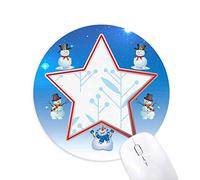 DIYthinker Bud Flor Planta de Pintura Azul Muñeco de Nieve Mouse Pad Redondo Star Mat