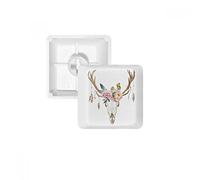 DIYthinker Cabeza De Ciervo Teclas Flor Hoja Nación Pbt para Teclado Mecánico Blanco OEM Sin Marca De Impresión